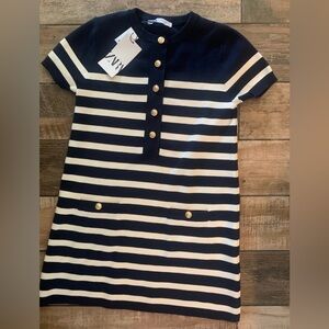 Zara striped knit mini dress